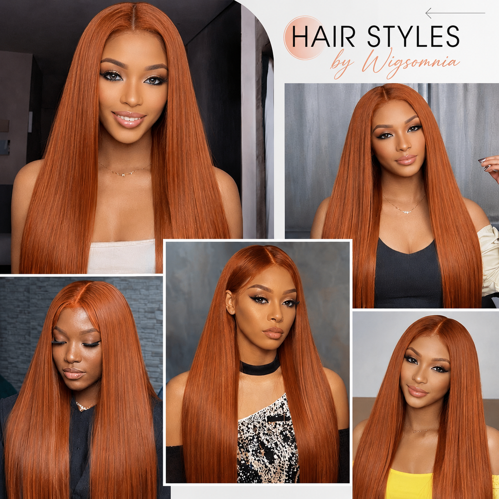 HD Lace Frontal "Clementine Euphoria" Silky Wave Orange Ginger Wig