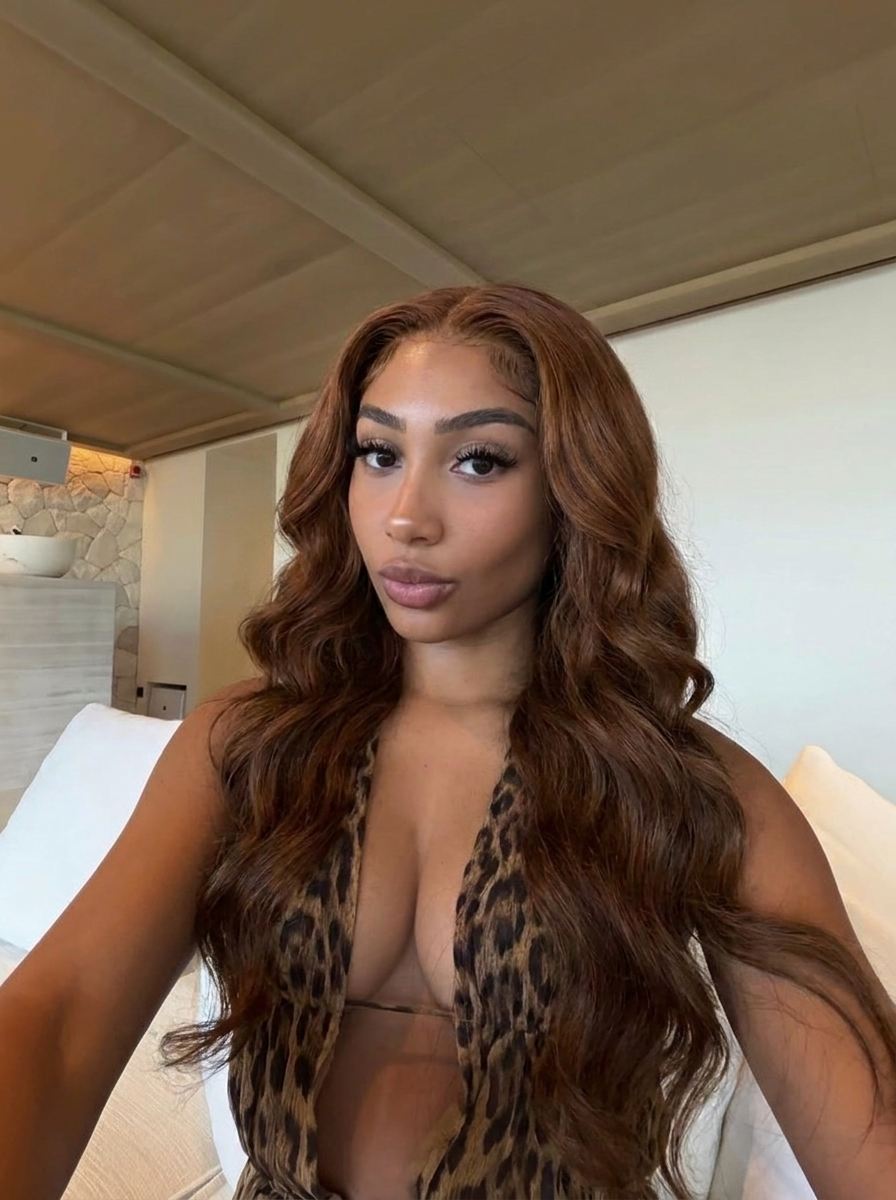HD Lace Frontal "Mocha Euphoria" Silky Wave Brunette Wig Silky Wave Wig