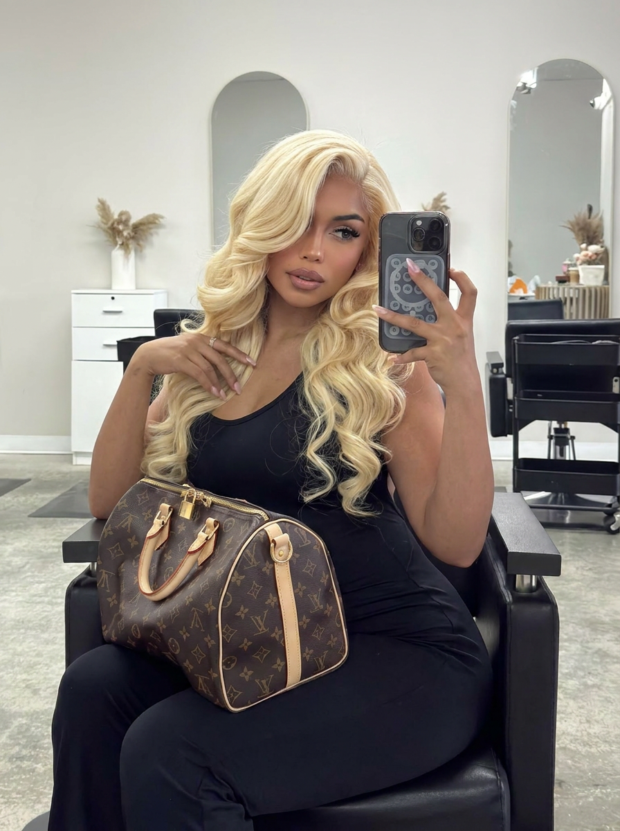 HD Lace Frontal "Honey Euphoria" Silky Wave Blonde Wig