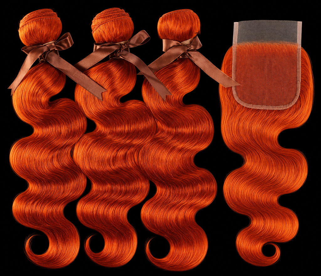 HD Lace Frontal "Clementine Euphoria" Silky Wave Orange Ginger Wig