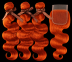 HD Lace Frontal "Clementine Euphoria" Silky Wave Orange Ginger Wig
