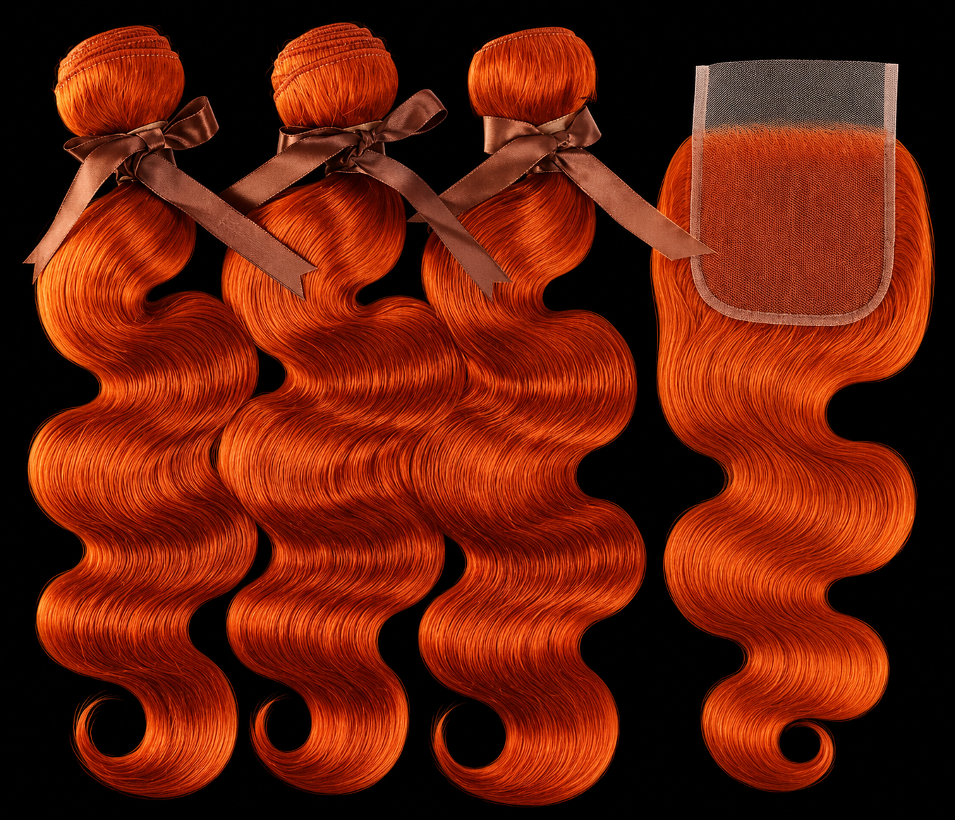 HD Lace Frontal "Clementine Euphoria" Silky Wave Orange Ginger Wig