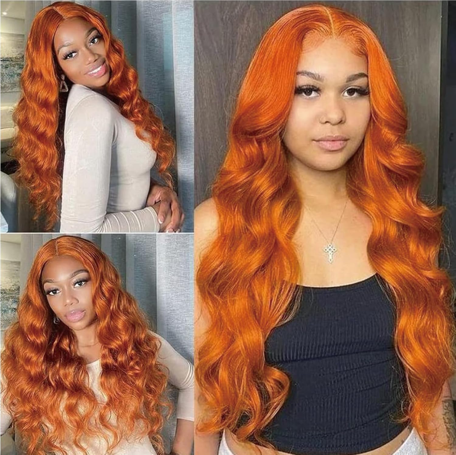 HD Lace Frontal "Clementine Euphoria" Silky Wave Orange Ginger Wig