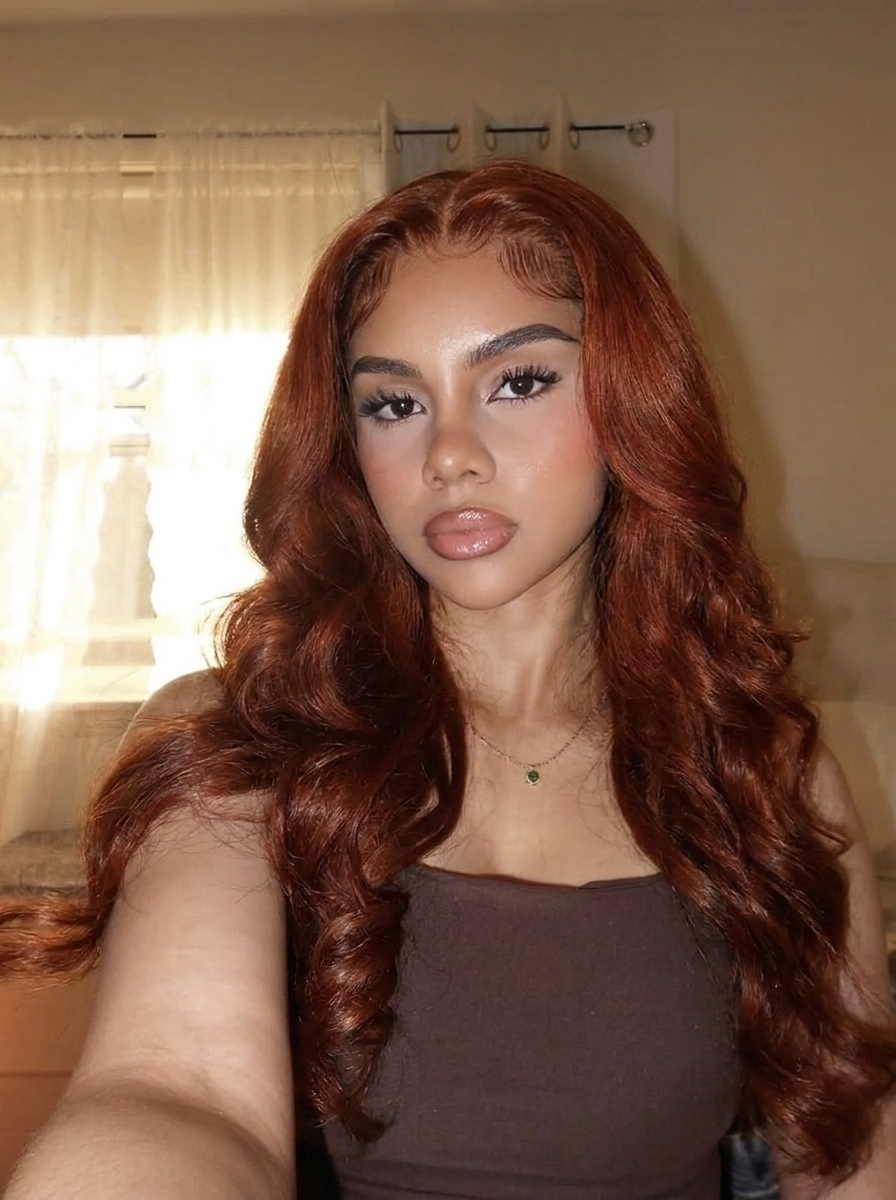 HD Lace Frontal "Ginger Euphoria" Silky Wave Wig