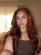 HD Lace Frontal "Ginger Euphoria" Silky Wave Wig