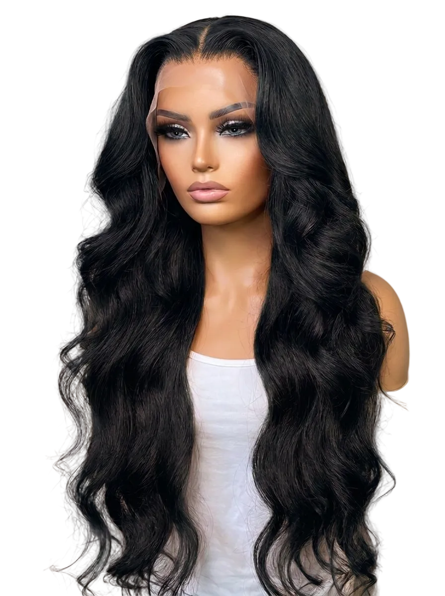 HD Lace Frontal "Obsidian Euphoria" Silky Wave Black Wig