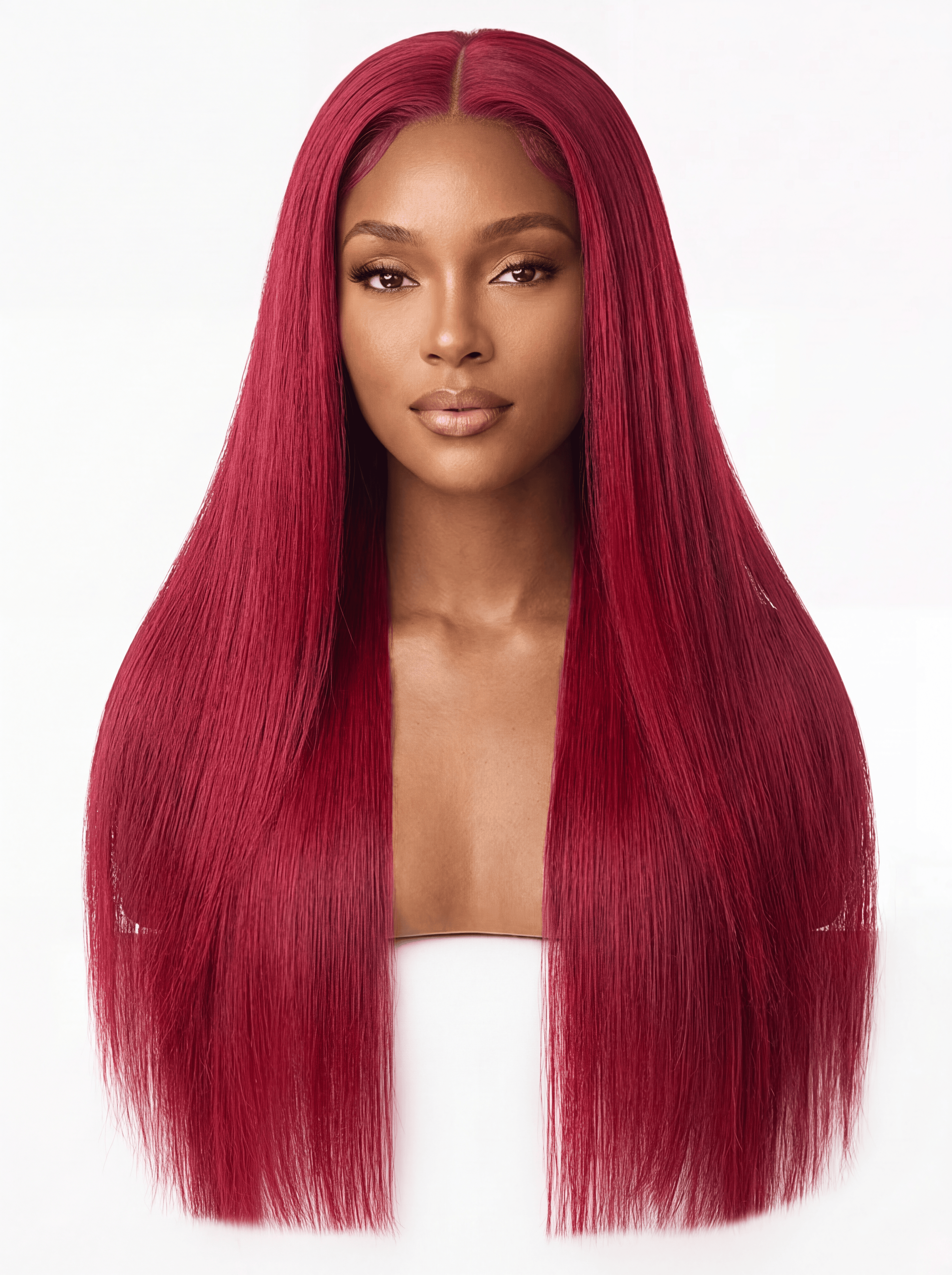 HD Lace Frontal "Chroma Scarlet" Sleek Straight Wig