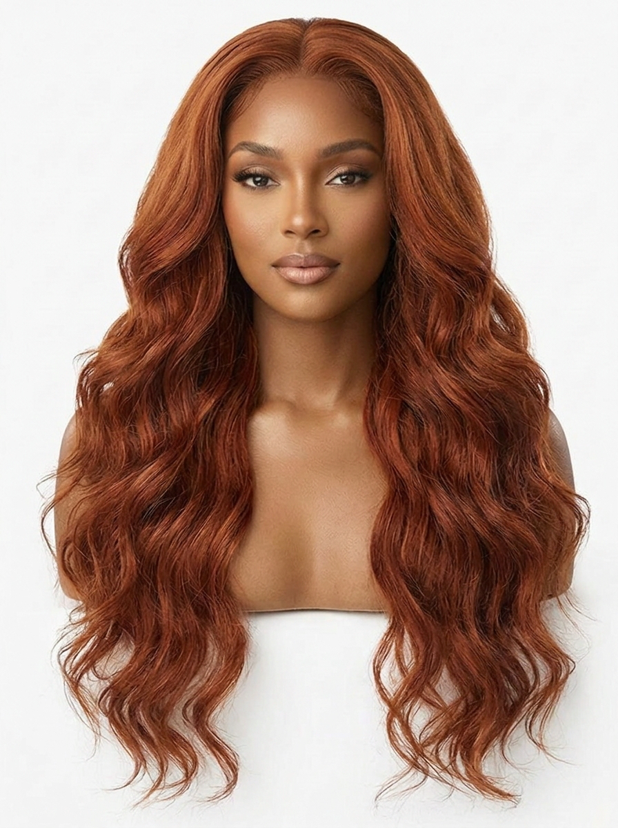 HD Lace Frontal "Ginger Euphoria" Silky Wave Wig