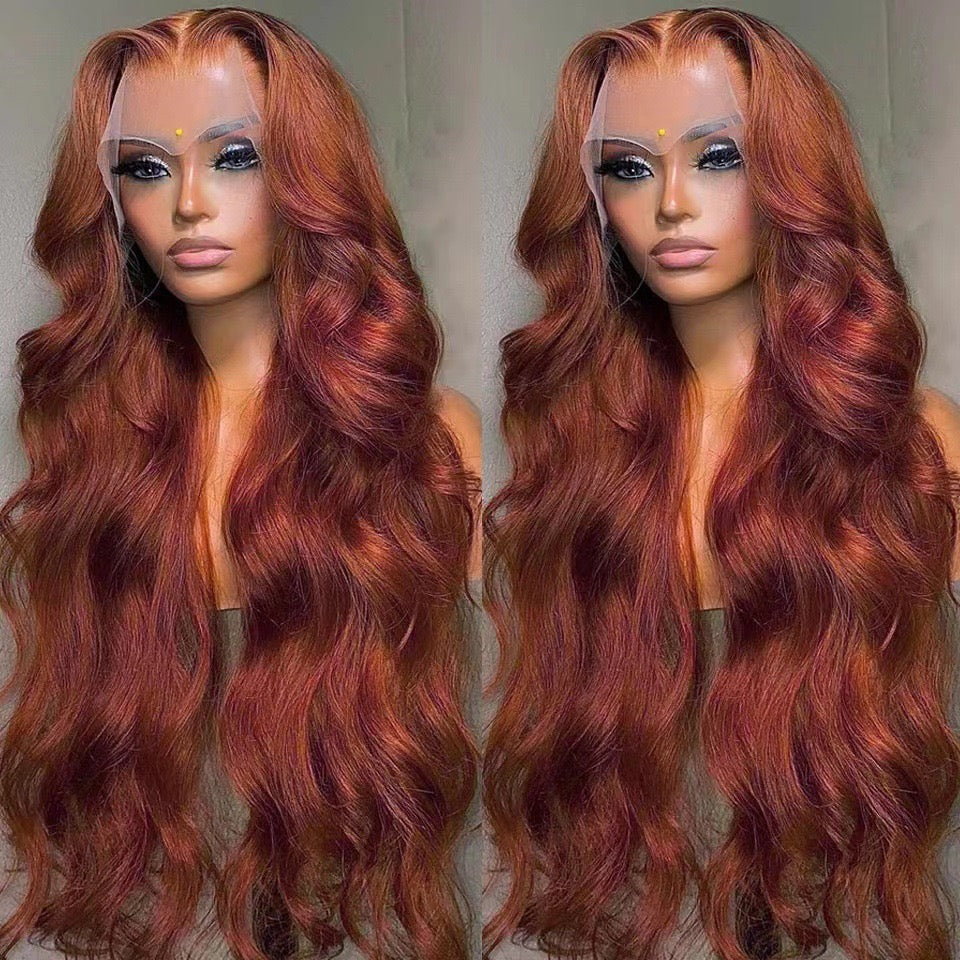 HD Lace Frontal "Ginger Euphoria" Silky Wave Wig
