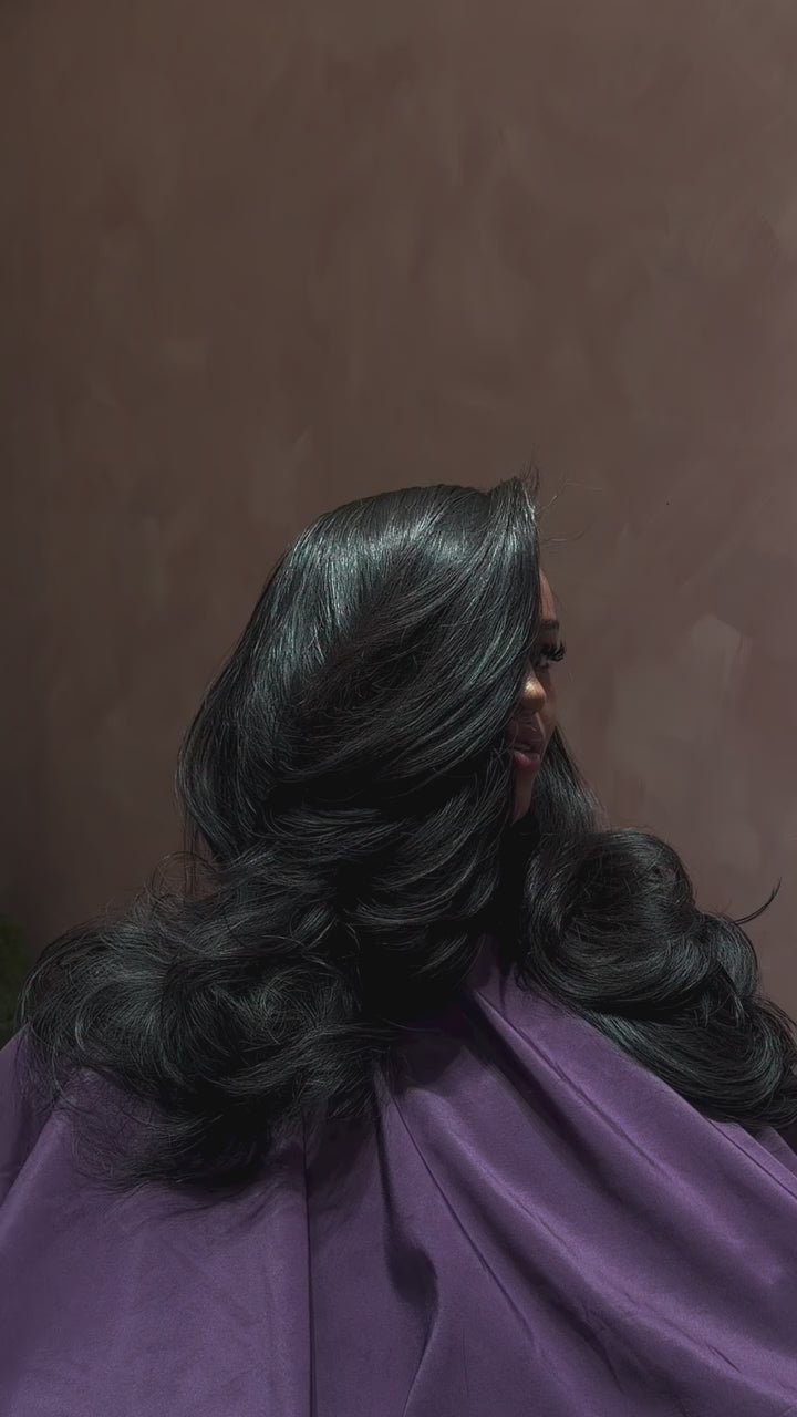 HD Lace Frontal "Obsidian Euphoria" Silky Wave Black Wig