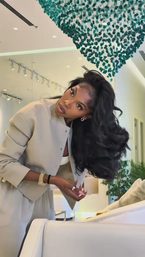 HD Lace Frontal "Obsidian Euphoria" Silky Wave Black Wig